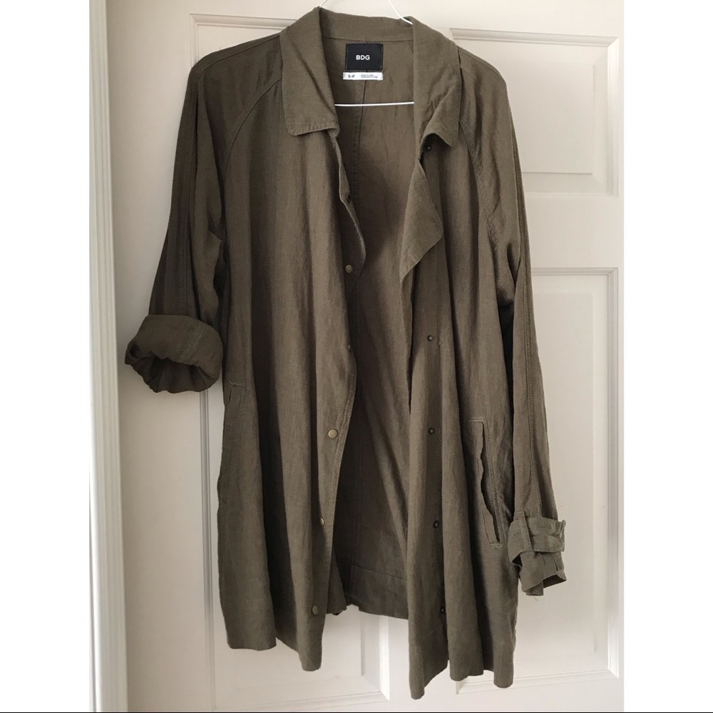 Urban Outfitters BDG Army Green Linen Cardigan